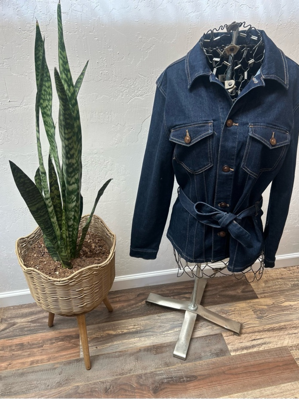 Rachel Zoe Dark Indigo Denim Belted Jacket - Women